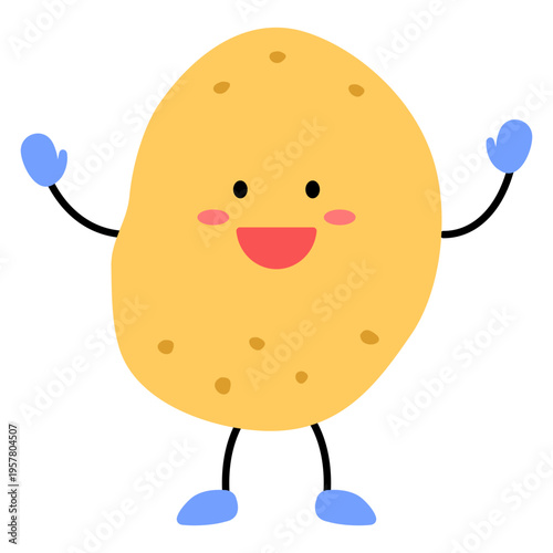 인사하는 감자 캐릭터 일러스트