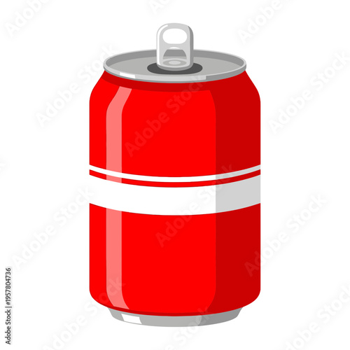 Red soda can with pull tab.