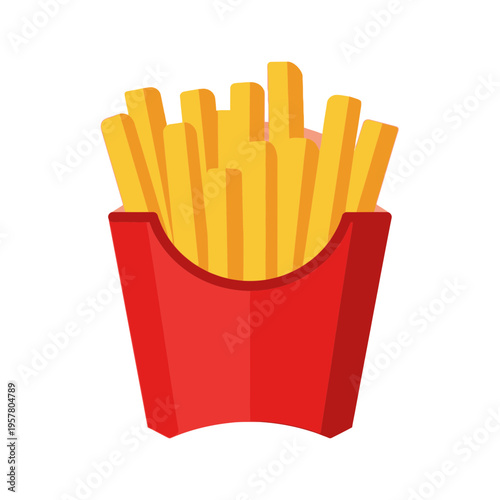 A red box of crispy french fries.