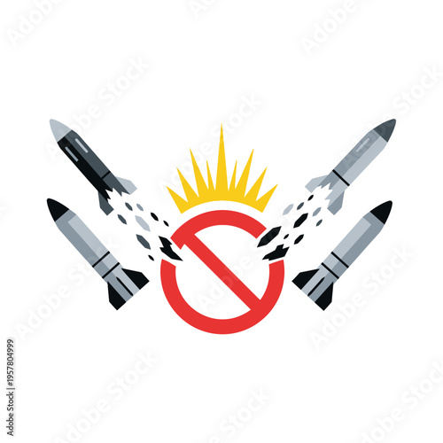 No missiles or rockets allowed symbol.