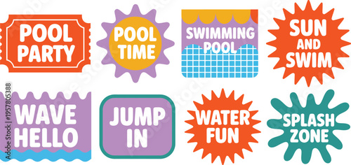 Fun Summer Pool Party and Swimming Themed Graphics