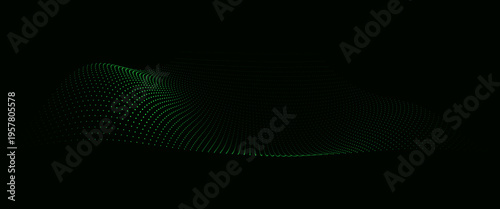 Fotografie A dark mysterious green light formation in an otherwise black background