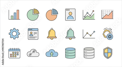 Business Infographic Icons and Graphs.