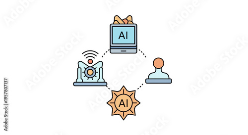 Artificial Intelligence Network Connection Concept.