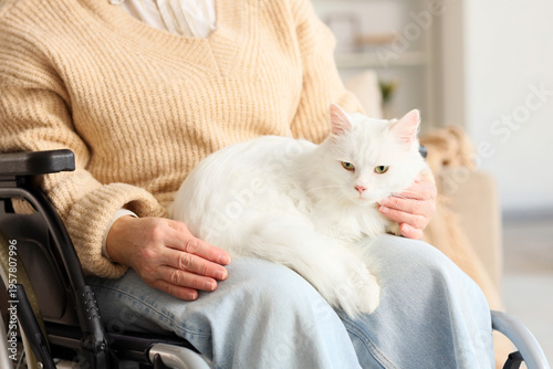 Mature woman in wheelchair ...