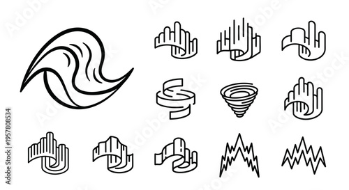 Collection of various abstract symbols.