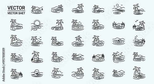 Collection of various jet ski icons.