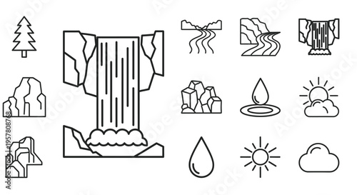 Collection of weather and nature icons.