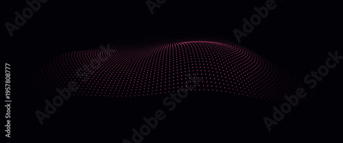 Abstract digital art with red pixelated patterns on black background