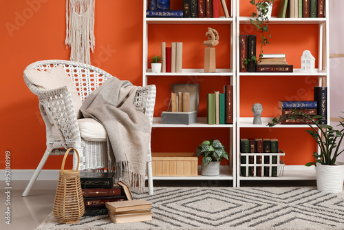 Interior of home library wi...