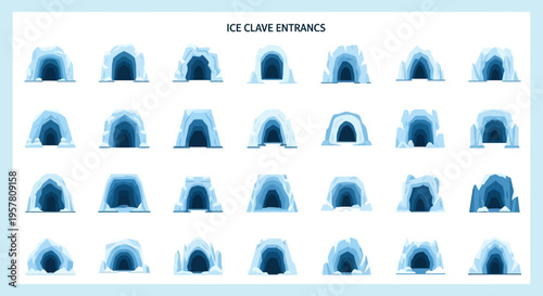 Ice Caves Entrance Blue Formations.
