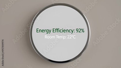 Energy efficiency display on wall.