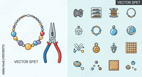 Jewelry making tools and beads.