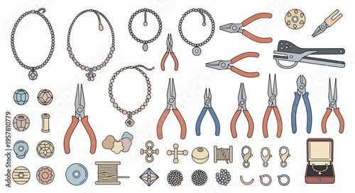 Jewelry making tools and supplies.