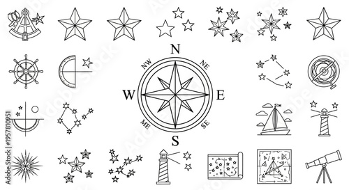 Navigation icons and star symbols.