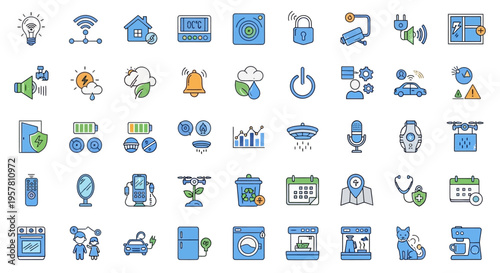 Collection of business and technology icons.