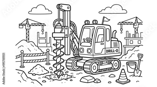 Drill Rig Heavy Machinery Equipment.