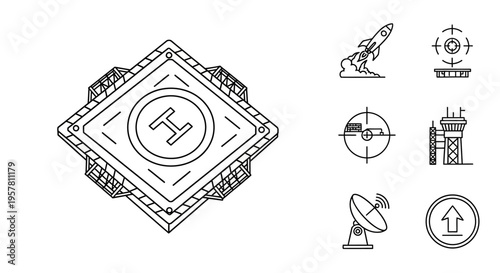 Satellite Dish And Communication Icons Design.