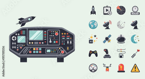 Space Shuttle Cockpit Control Panel Console.