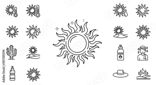 Sun icons in various designs.
