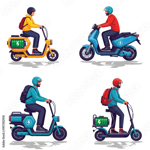 Sustainable urban transportation electric scooters for eco-friendly commuting and delivery