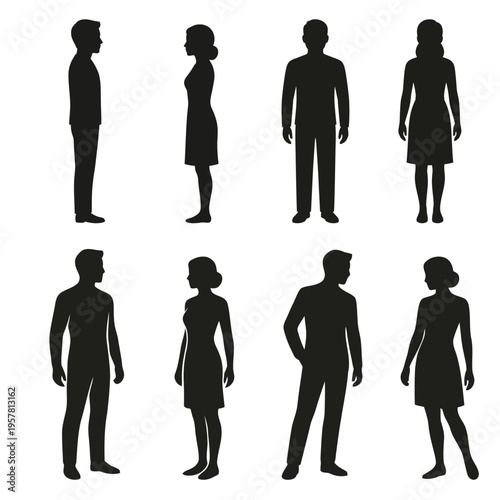 Minimalist Standing Male & Female Silhouette
