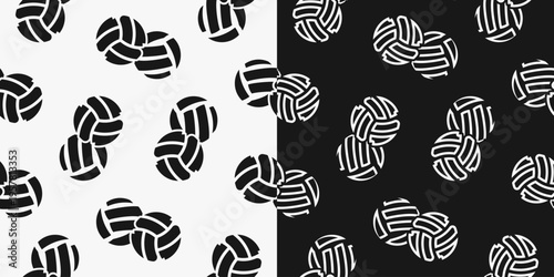 volleyball seamless pattern background vector illustration. volleyball seamless pattern design bundle. monochrome styled volleyball seamless pattern