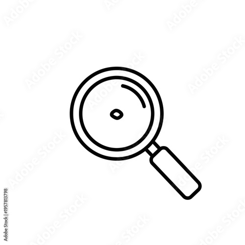 Black magnifying glass icon symbol.