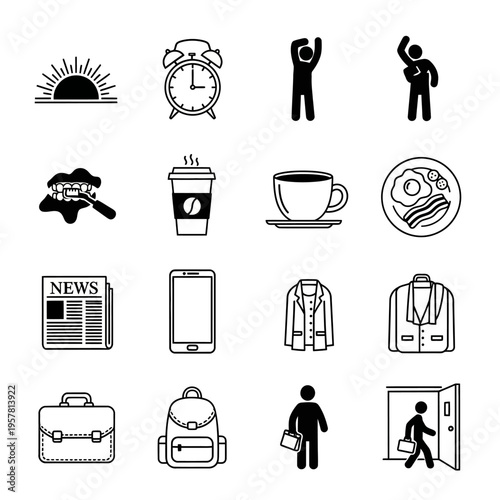 Businessman going through daily routine.