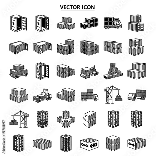 Industrial construction site cargo containers.