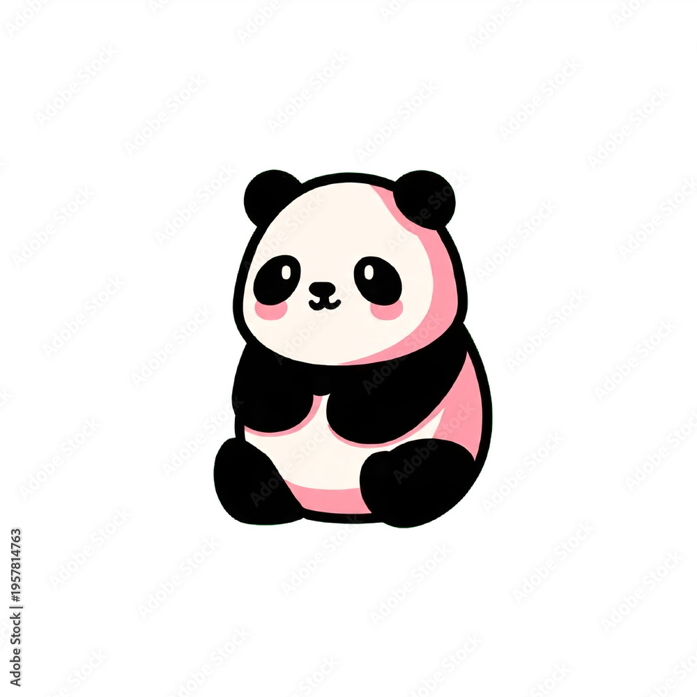 Fototapeta premium Cute Kawaii Panda Cartoon , Adorable Baby Panda Vector Illustration 
