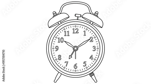 Vintage Style Analog Alarm Clock Face.