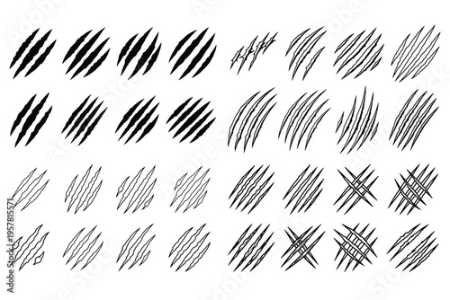 Claw Scratch Vector Illustration Animal Slash Marks Aggressive Design