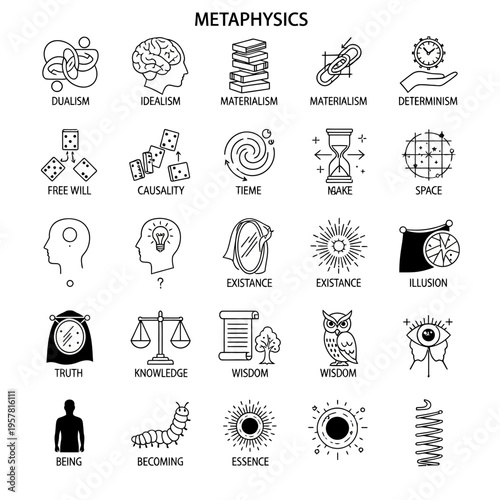 Metaphysics concepts and abstract symbols.