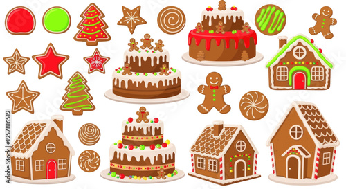 Christmas Gingerbread Cookies and Cakes Collection - Holiday Baking Fun