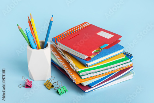 Stack of different notebook...
