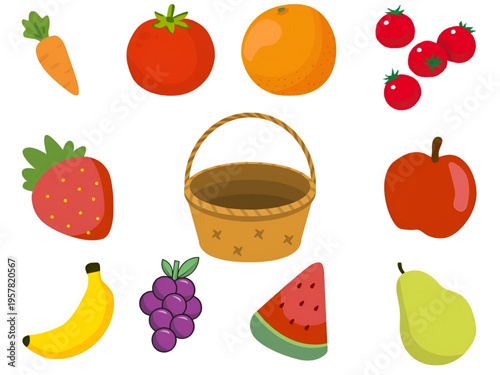 果物と野菜のバスケット