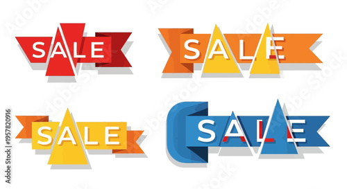 Colorful sale banners design elements for promotions and advertising