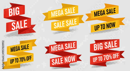 Colorful sale banners with text for marketing promotion and advertising