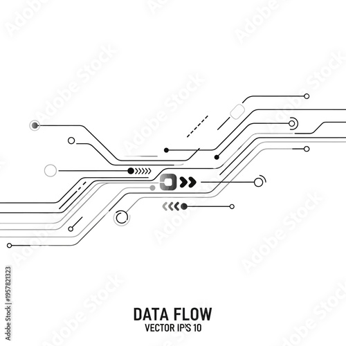 Black and white circuit board design.