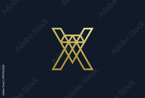 Letter X Diamond Jewelry logo, Letter X with diamond combination, usable for branding and business logos, Flat Logo Design Template, vector illustration