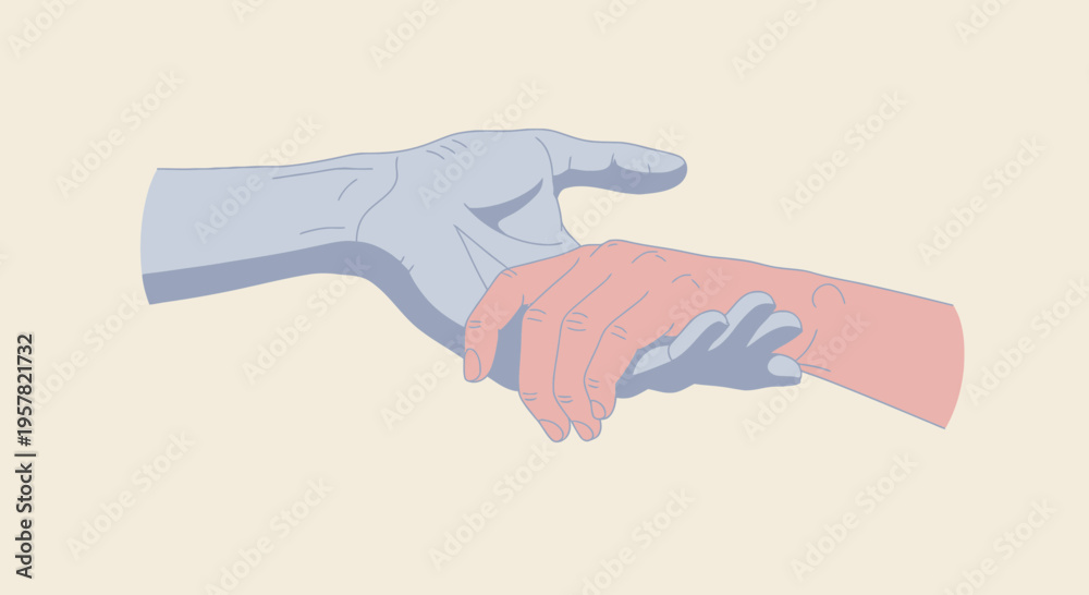 custom made wallpaper toronto digitalHands reaching out holding each other graphic illustration symbolizing connection