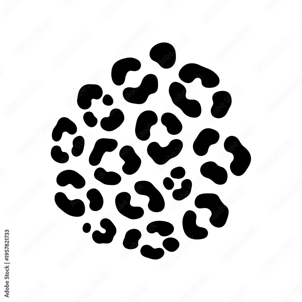Fototapeta premium Black spots on white background.