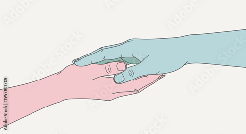 Wallpaper Mural Hands reaching and touching conceptual illustration of connection Torontodigital.ca