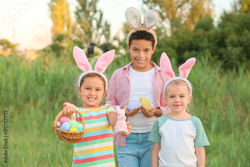 Little children with bunny ...