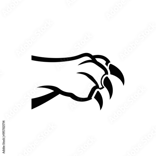 Black silhouette of sharp claws extended.