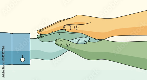 Wallpaper Mural Hands reaching out holding each other trust and support concept vector Torontodigital.ca