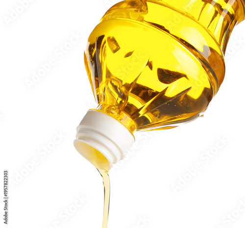 Pouring sunflower oil from ...