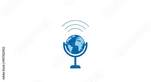  World Press Freedom Day Global Communication Network Icon Representing Worldwide Broadcasting and Digital Media Sharing, Symbolizing Connectivity and Information Dissemination across Continents