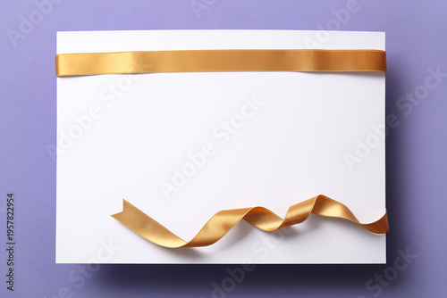Blank paper sheet with gold...